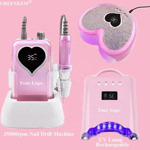 Lámpara Led UV para <span class=keywords><strong>uñas</strong></span>, taladro eléctrico <span class=keywords><strong>de</strong></span> manicura sin cable, portátil, recargable, 2023 rpm, novedad <span class=keywords><strong>de</strong></span> 35000 - Product Image 1