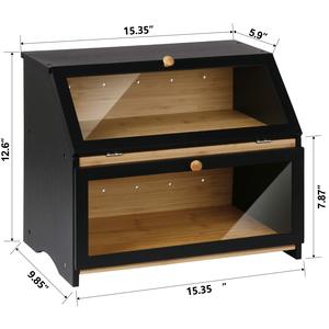 Caja <span class=keywords><strong>de</strong></span> <span class=keywords><strong>pan</strong></span> <span class=keywords><strong>de</strong></span> madera estilo rústico premium, organizador <span class=keywords><strong>de</strong></span> mostrador y armario <span class=keywords><strong>de</strong></span> despensa con bandeja para migas, para almacenamiento <span class=keywords><strong>de</strong></span> <span class=keywords><strong>pan</strong></span> casero y uso alimentario - Product Image 6