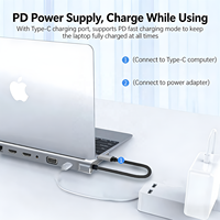 Docking Station Multiport Tipe C 12-in-1 dengan Output Video Ganda VGA, Ethernet RJ45, Pengisian Daya PD, USB 3.0, Pembaca Kartu TF, dan Hub Multiport