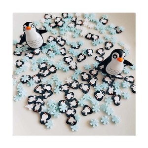 Mezcla de <span class=keywords><strong>arcilla</strong></span> polimérica pingüino copo de nieve rebanadas SprinklesMixed figuras de pingüinos para DIY decoración de Navidad relleno de limo - Product Image 3