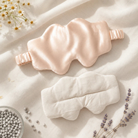Masque oculaire lesté en satin doux, masque de sommeil en forme de nuage parfumé à la lavande avec housse amovible pour la relaxation par la chaleur et le froid