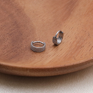 Mini Zircon Nose <b>Studs</b> Ear Bone <b>Studs</b> Lip <b>Studs</b> Pure <b>Titanium</b> Mini Nose Rings Earrings Stainless Steel Jewelry Silver Round - Product Image 3