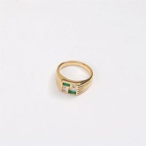 Creative Unique Crystal <b>Emerald</b> <b>Ring</b> Stainless Steel <b>Silver</b> Gold Plated Fashion square Shape Natural Stone <b>Rings</b> - Product Image 4