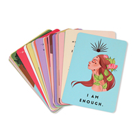 Boîte et support personnalisés en carton, faits main, portables, pour cartes éducatives et motivantes, avec un ensemble de cartes créatives d'affirmation sur le thème de la foi