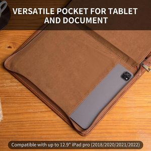 Châu Âu Phong Cách Điên Ngựa Da Kinh Doanh Tập Tin Thư Mục Danh Mục Đầu Tư Chính Hãng Da Du Lịch Nút Mở Tập Tin Danh Mục Đầu Tư - Product Image 5