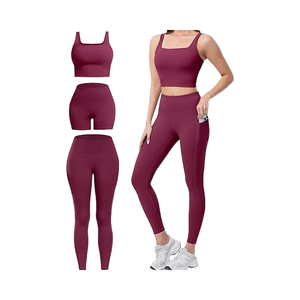 Women <b>Yoga</b> Set 2 Piece Gym Workout Set Sports Bra Leggings Fitness Outfit - Product Image 1