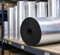 Rouleau d'isolation en mousse de caoutchouc avec feuille d'aluminium, résistant à la chaleur, barrière acoustique pour toiture, conduit, mur, isolation des bâtiments