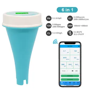 Testeur Bluetooth Cl2 BLE-YC01 analyseur d'eau de piscine intelligent flottant 6 en 1 pour piscine d'aquarium de spa