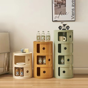 Modern Simple Small <strong>Bedside</strong> <strong>Table</strong> with Storage Cabinet <strong>Narrow</strong> Design for Bedroom Plastic Material - Product Image 4