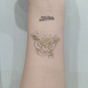 Tatuaje Temporal Metálico Personalizado para Novia <span class=keywords><strong>de</strong></span> Boda Dorada, Arte Corporal, Tatuaje Adhesivo Estampado en Caliente con Lámina Dorada y Plateada - Product Image 5