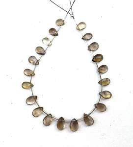 Haute qualité naturel Quartz fumé pierres précieuses poire forme Briolette perles pour bracelet à bricoler soi-même collier marron fabrication de bijoux - Product Image 2