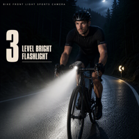 Caméra frontale de cyclisme QS3 32 Go, la meilleure caméra frontale avec éclairage, caméra 1080P intégrée au phare, Wi-Fi intégré, batterie externe 5000 mAh, lumière de prise de vue