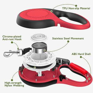 Factory Custom New Design Outdoor Training LED <b>Flash</b> <b>Light</b> Jogging Large Retractable Plastic Dog Leash Quick Release Adjustable - Product Image 5