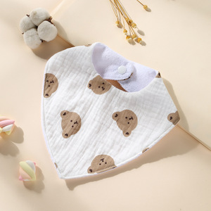 Baberos Triangulares de Muselina de Algodón Impermeables para Bebés Recién Nacidos, <span class=keywords><strong>con</strong></span> Estampados, Toallas para Saliva, Paños Absorbentes para Bebés - Product Image 2