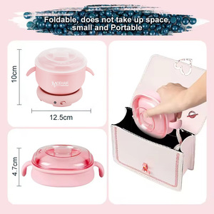 Moehair <span class=keywords><strong>3</strong></span>-en-1 Rose Pliable Chauffe-Cire en Silicone Pot D<span class=keywords><strong>épil</strong></span>atoire Chauffage Melter Set avec Cire pour Usage Domestique - Product Image 5