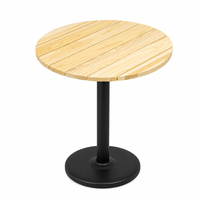 Table à manger ronde moderne en bois massif avec base en métal, durable, facile d'entretien, pour restaurant, hôtel, salon, meubles Gold Apple