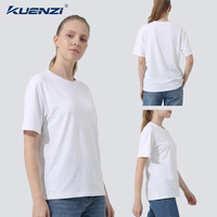 T-shirt pour femme Kuenzi personnalisé à col rond et manches courtes, 73% coton et 27% polyester, tissu Solona 230GSM, poids lourd