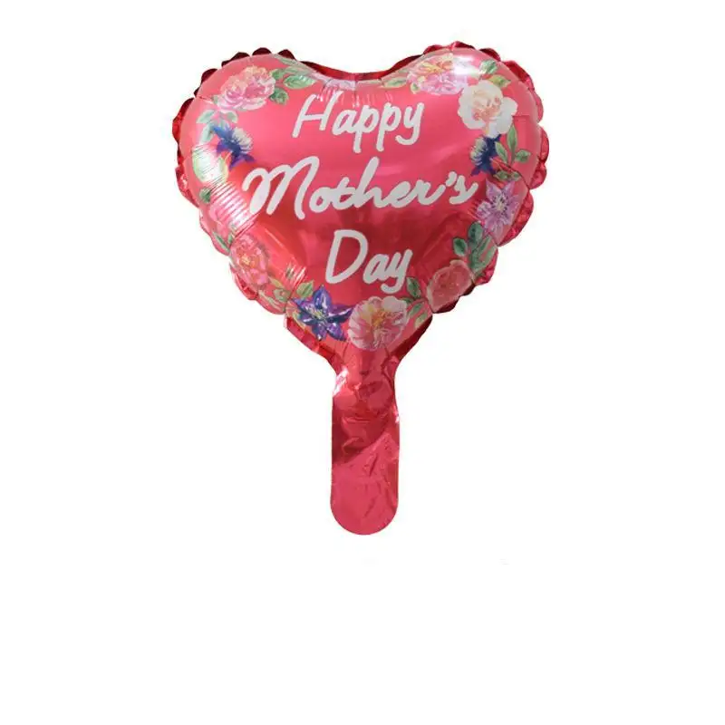 Hot Sale Inflatable Festival Decoration Happy Mothers Day 10 Inch Heart Foil Balloons
