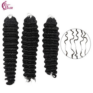 Extensiones de Cabello Humano FH Deep Wave Crochet Braid, 100g, Cabello Virgen Pre-separado, Rizado, Sin Trama - Product Image 2
