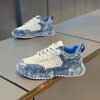 Chaussures de course décontractées pour hommes, respirantes, en maille, motif camouflage en denim, légères, antidérapantes, pour l'été