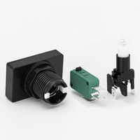 Interrupteur à bouton-poussoir 24 mm, interrupteur à bouton-poussoir rectangulaire à LED pour arcade, interrupteur à bouton-poussoir momentané pour arcade avec micro-interrupteur