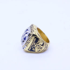 Bague pour homme en alliage de zinc plaqué or rose, avec strass en cristal, thème Championnat des New York Yankees 2000, souvenir traditionnel pour fans, motif cœur et griffe - Product Image 2