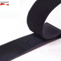Bande auto-agrippante noire et blanche en nylon écologique, double face, imprimée, résistante à la chaleur, élastique et personnalisable pour la couture