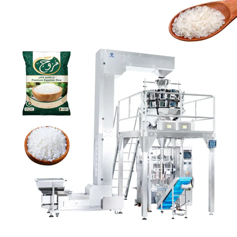 Fully automatic rice weighing packing machine price of 1kg 2kg 5 kilo rice packing machine