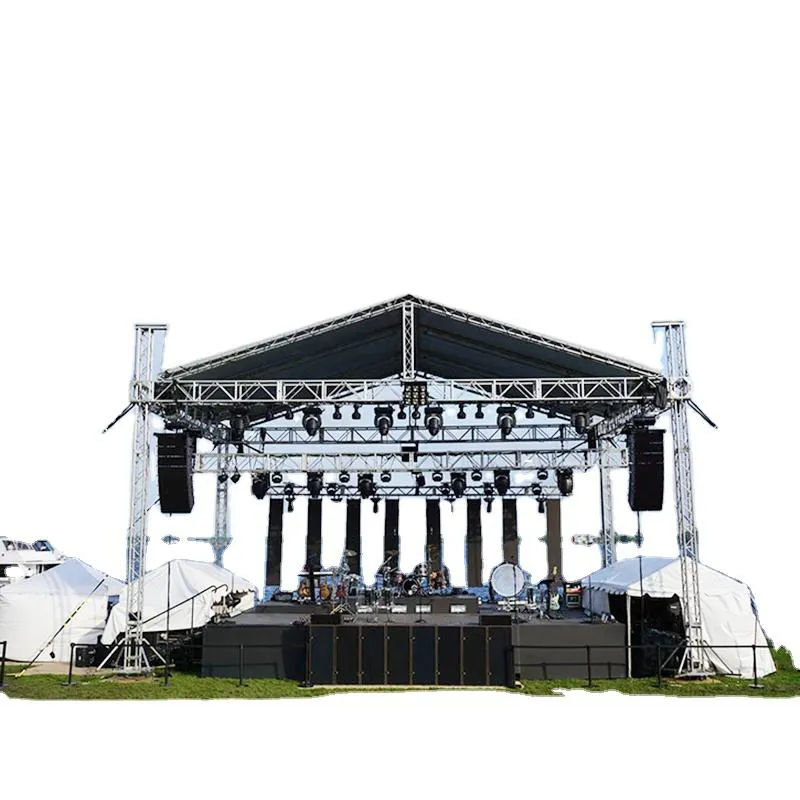 12 Inch Outdoor Podium 290Mm Aluminium Vierkante Doos Dak Spigot Driehoek Truss Verstelbaar Voor Evenementen Lichte Truss