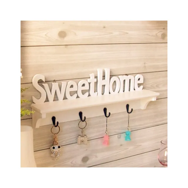 Móc Treo Mũ Quần Áo Trang Trí Nhà Phòng Ngủ Phòng Khách Sáng Tạo Sweet Home Móc Treo Tường Bằng Gỗ Đựng Đồ C101