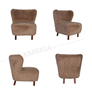 Ghế phòng chờ đơn với chân gỗ rắn ghế bành phong cách Bắc Âu hiện đại cho phòng khách/phòng ngủ/biệt thự/khách sạn | Màu sắc tùy chỉnh - Product Image 4