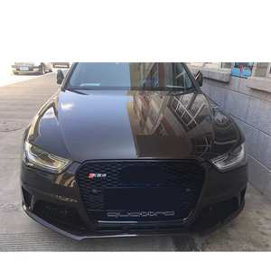 Grille de calandre pour <span class=keywords><strong>Audi</strong></span> <span class=keywords><strong>A4</strong></span> B8.5, mise à niveau vers la grille RS4 pour <span class=keywords><strong>Audi</strong></span> 2013-2016, calandre avant avec motif nid d'abeille, kit carrosserie avec Quttro - Product Image 3
