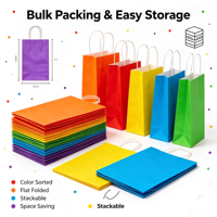Sacs en papier kraft imprimés sur mesure avec votre propre logo Sacs en papier réutilisables bon marché pour l'emballage de boutiques de cadeaux avec poignées