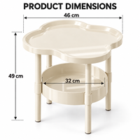 Table d'appoint de salon créative style crème, table de chevet de chambre moderne et simple, table basse de balcon avec rangement – Vente en gros