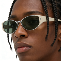 Lunettes de soleil œil-de-chat de luxe en acétate avec logo personnalisé, combinaison métal, découpe CNC cinq axes, lunettes sur mesure haut de gamme