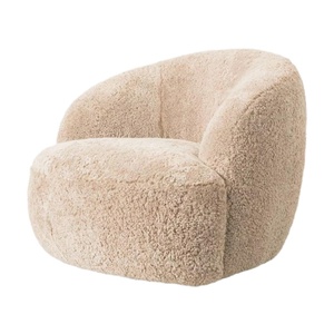 Sillón Giratorio Tapizado en Piel de Oveja <span class=keywords><strong>Luisa</strong></span> de HDC Luxurious, Sillón de Salón Hecho a Mano con Piel de Oveja para el Hogar, Hotel, Casa de Campo - Product Image 3