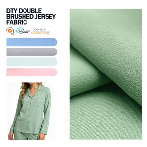 High Quality Solid Color Stretch Dty 2 Sides Brushed Polyester Knitting Fabric <b>for</b> <b>Pajamas</b> - Product Image 1