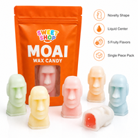 Moai Wax Candy Enkelvoudige Verpakking, Novelty Vloeibare Vulling, 3D Steenkop Kauwgom Snoepjes