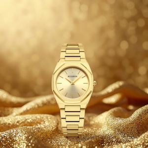 Montre-bracelet de luxe pour femme 32 mm, cadran bleu cristal de haute qualité, mouvement à quartz, acier inoxydable, De Dama Reloj - Product Image 4