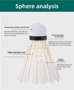 Volants de <span class=keywords><strong>badminton</strong></span> authentiques en plumes d'oie, durables, pour intérieur/extérieur, entraînement et compétition, vol stable - Product Image 6