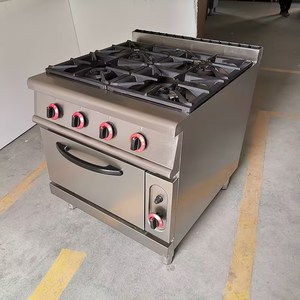 Cuisinière à gaz autonome à <span class=keywords><strong>six</strong></span> brûleurs haute efficacité avec four et grill, équipement de restauration rapide pour la friture de viande - Product Image 5