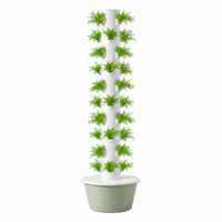 Tour de jardinage hydroponique compacte pour herbes aromatiques de cuisine, 10 niveaux, 40 plantes, avec réservoir de 30L et pompe à eau