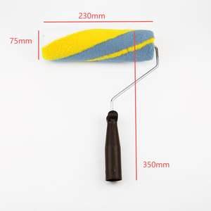 Brosse de <span class=keywords><strong>rouleau</strong></span> de peinture de polyester de vente chaude de 9 pouces avec la poignée en plastique pour les rouleaux de peinture de concepteur de <span class=keywords><strong>rayure</strong></span> large de mur - Product Image 2