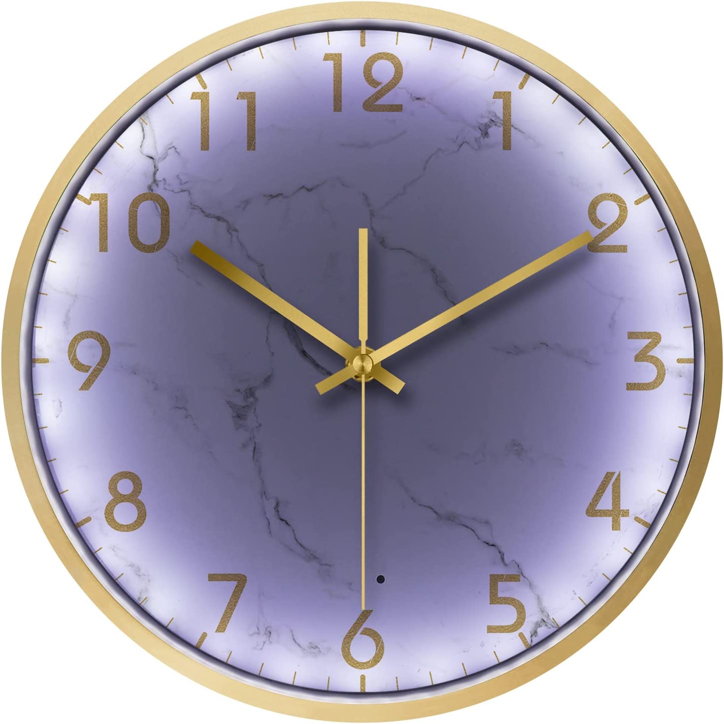 Modern Luxury Glow in The Dark Clock 12 Inch Silent LED Sound Control Marble Wall Clocks Voice Control clocks