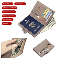 Portefeuille porte-passeport en cuir PU ultra-fin avec RFID, porte-billets, porte-cartes, personnalisable