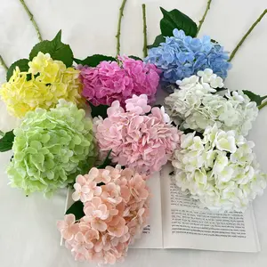 Faux Plastic Flowers 50cm Real Touch Artificial Hydrangea Flowers for Home Wedding Decor