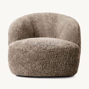 Sillón Giratorio <span class=keywords><strong>Luisa</strong></span> de Piel de Oveja Sassanid Luxury Relaxation - Product Image 2