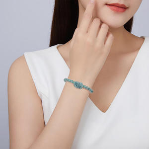 Pulsera de Jade Ajustable con Pixiu de Jadeíta Azul Agua Natural, Tejido de Alta Calidad, Diseño Original para Mujer, Venta al por Mayor SL102 - Product Image 5