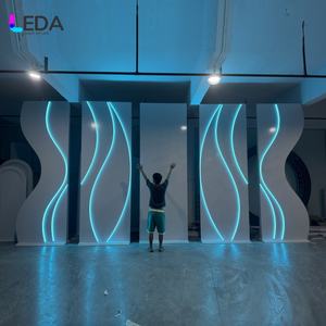 LEDA azul curvo LED telón de fondo luminoso RGB decoración fiesta suministros telón de fondo soporte para eventos de boda - Product Image 1