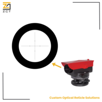 Réticule chromé sur verre avec motif de graduation à croix horizontale pour la mise en place de niveaux optiques et de niveaux automatiques